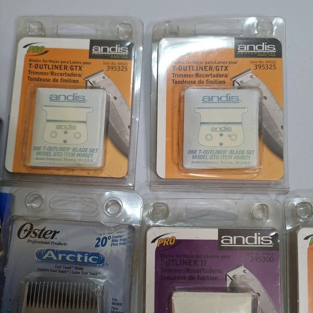 Lot‎ of 20 Andis Oster Wahl Clipper Blades T-Outliner GTX Mixed New Used
